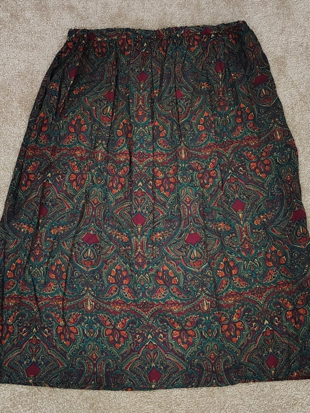 Vintage Miss Dorby 2 Piece Paisley Dress Womens 16P Cottage Core Dark Boho Chic - Picture 6 of 8